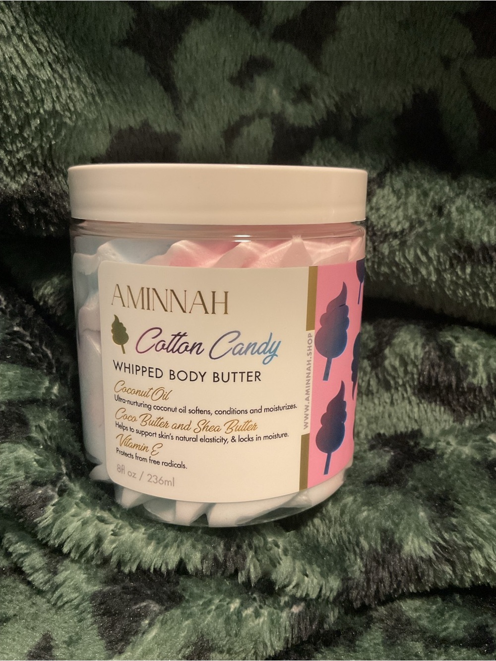 AMINNAH Cotton Candy Whipped Body Butter - Pink & White